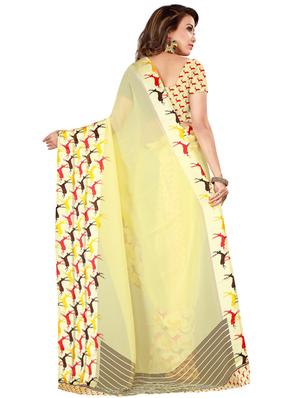 Conversational printed saree with blouse - 16282699 - Standard Image - 2