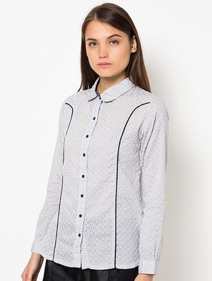 piping detail long sleeved shirt - 16282886 - Standard Image - 2