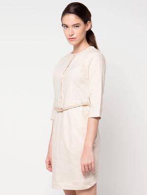 concealed placket belted sheath dress - 16282925 - Standard Image - 2