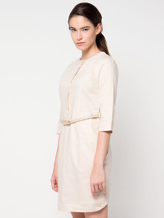 concealed placket belted sheath dress - 16282925 - Zoom Image - 2