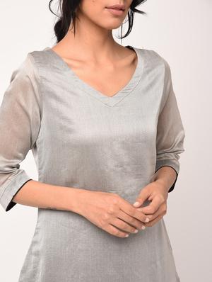jacquard motif kurta pant dupatta suit set - 16283632 - Standard Image - 5