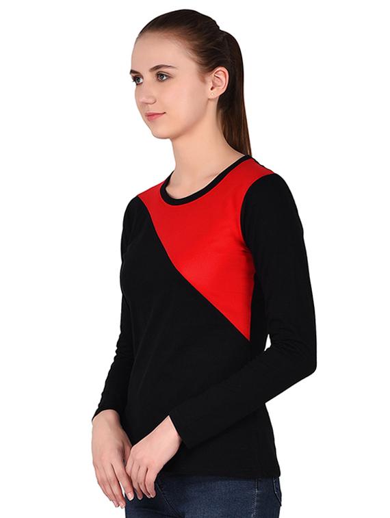 round neck color block tee - 16283715 - Zoom Image - 2