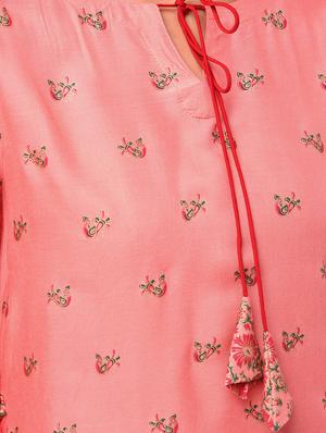 block printed asymmetric kurta - 16284795 - Standard Image - 5