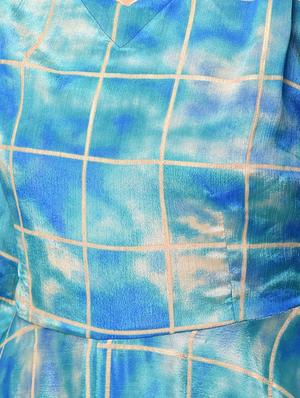 checkered high-low kurta - 16284799 - Standard Image - 5