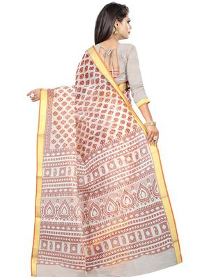 ethnic motifs printed gadwal saree with blouse - 16284925 - Standard Image - 2