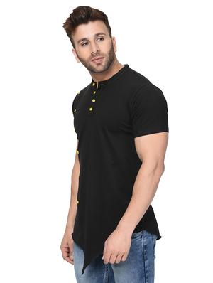 black solid asymmetric tshirt - 16285466 - Standard Image - 2