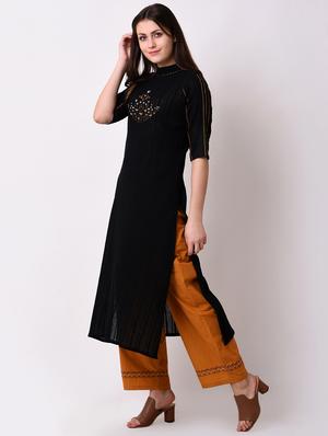 embroidered straight kurta - 16285554 - Standard Image - 2