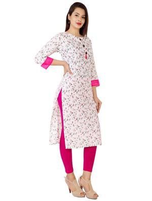 Floral straight kurta - 16285688 - Standard Image - 2
