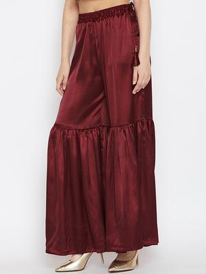 maroon solid sharara - 16286147 - Standard Image - 2