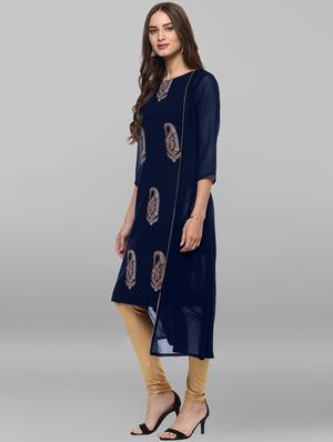foil printed layered kurta - 16287409 - Standard Image - 2