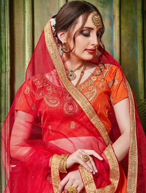 embroidered flared lehenga - 16287426 - Standard Image - 2