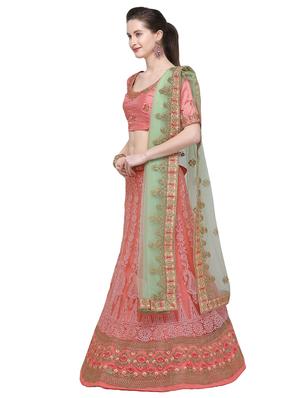 floral embroidered flared lehenga - 16287450 - Standard Image - 2