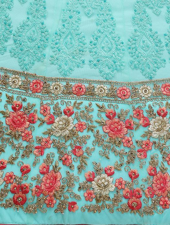 floral embroidered flared lehenga - 16287454 - Zoom Image - 5