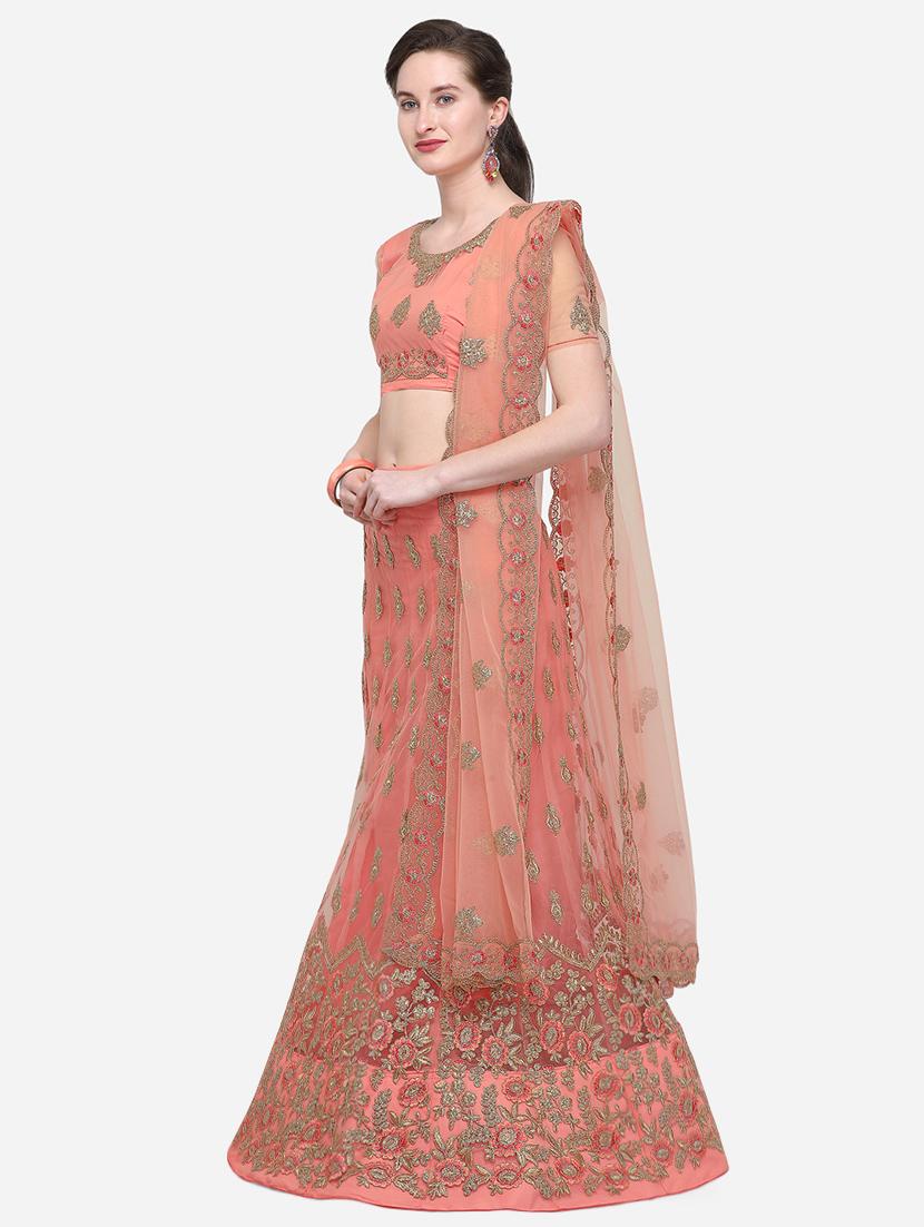 floral embroidered flared lehenga - 16287461 - Zoom Image - 2