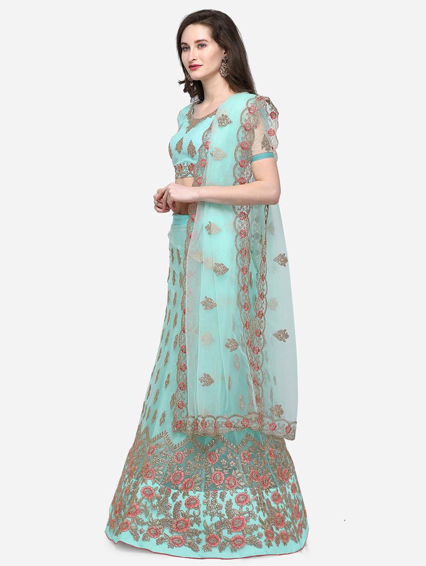 floral embroidered flared lehenga - 16287462 - Zoom Image - 2