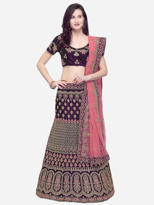 embroidered flared lehenga - 16287466 - Standard Image - 1
