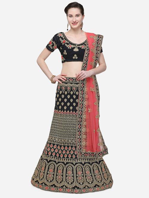 embroidered flared lehenga - 16287467 - Standard Image - 1