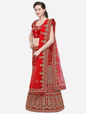 embroidered flared lehenga - 16287468 - Standard Image - 2