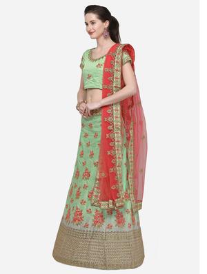 embroidered flared lehenga - 16287474 - Standard Image - 2