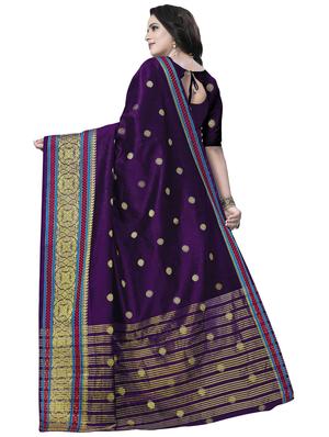 floral zari motif banarasi saree with blouse - 16287523 - Standard Image - 2