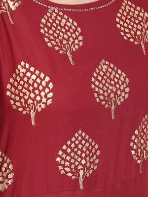 foil printed cowl kurta - 16287698 - Standard Image - 5