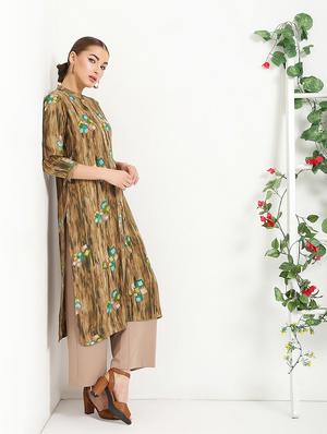geometrical printed straight kurta - 16287701 - Standard Image - 2