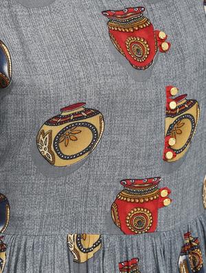 conversational printed layered kurta - 16287702 - Standard Image - 5