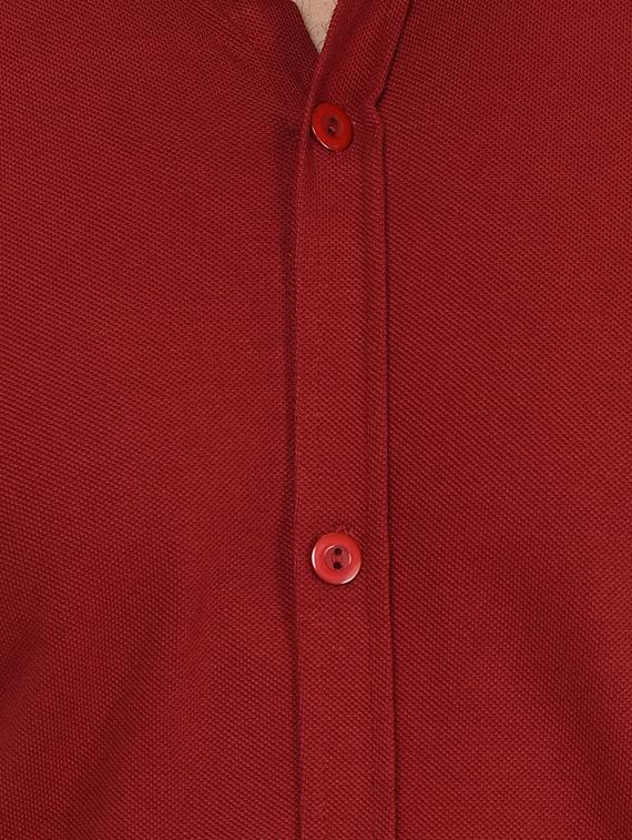 red solid casual shirt - 16289177 - Zoom Image - 5