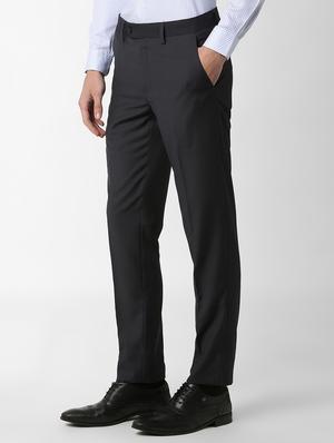 navy blue flat front formal trouser - 16289282 - Standard Image - 2