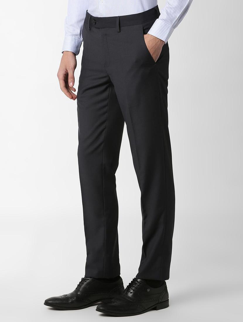 navy blue flat front formal trouser - 16289282 - Zoom Image - 2