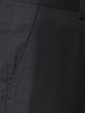 navy blue textured flat front formal trouser - 16289287 - Standard Image - 5
