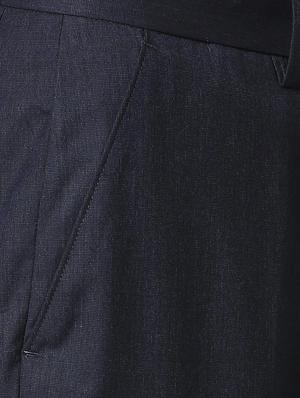navy blue solid flat front formal trouser - 16289288 - Standard Image - 5