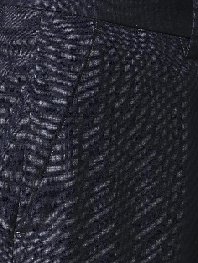 navy blue solid flat front formal trouser - 16289288 - Zoom Image - 5