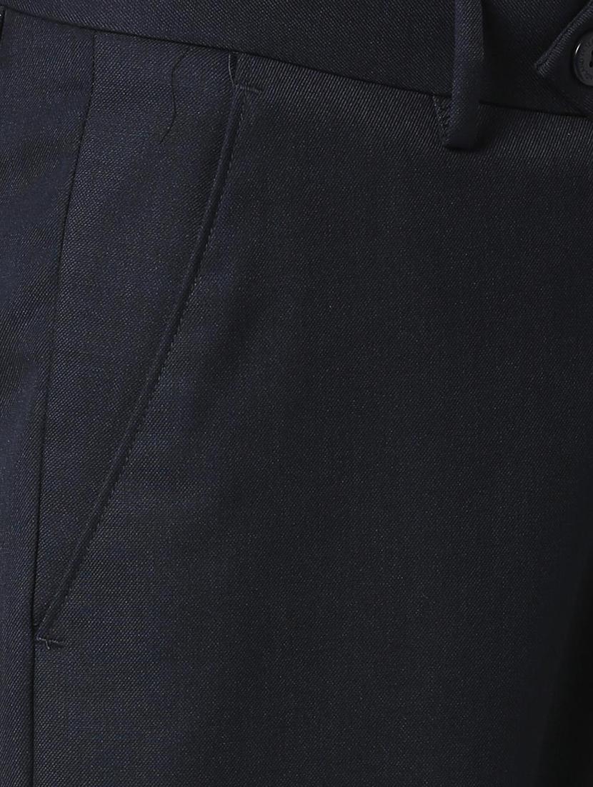 blue solid flat front formal trouser - 16289289 - Zoom Image - 5