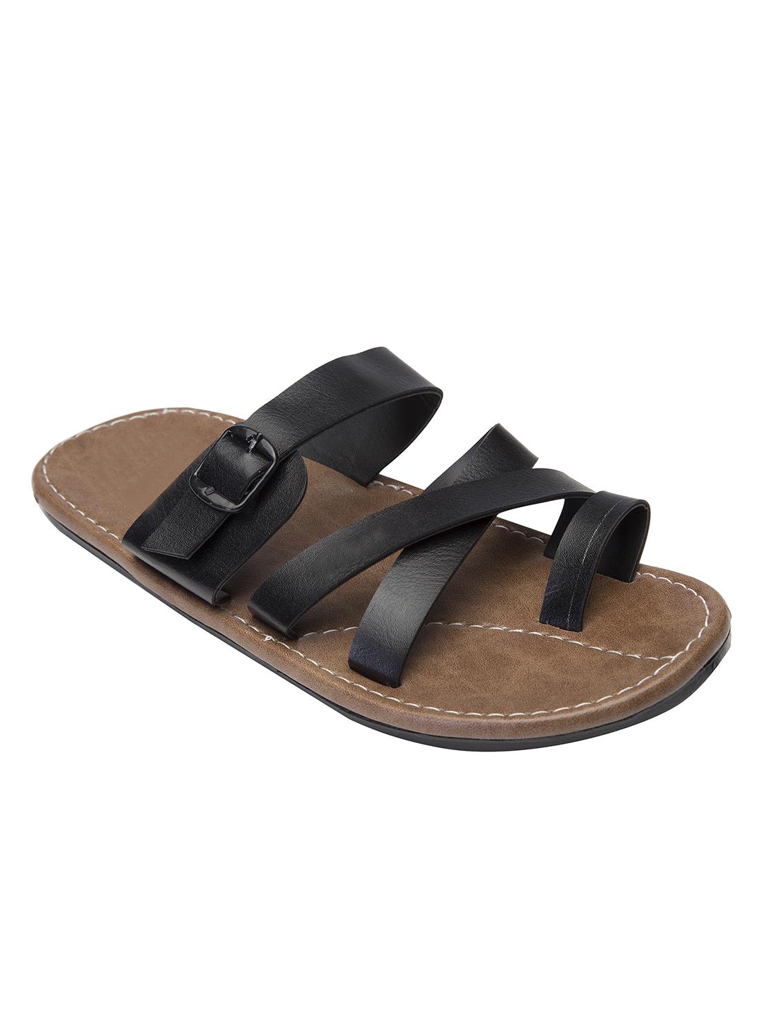 black leatherette slip on slippers - 16289363 - Zoom Image - 2