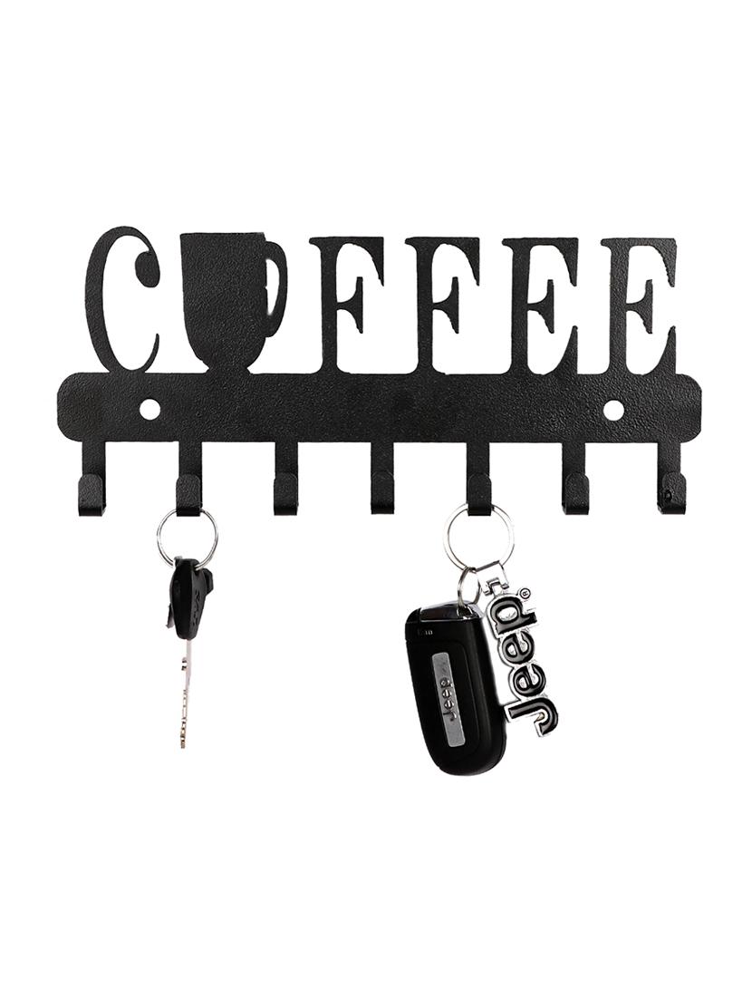 Sehaz Artworks Metel Wall Hooks for keys | 7 Hook Cappuccino Wall Rack Holder for Kitchen Utensil | Hat Rack - 16289592 - Zoom Image - 2