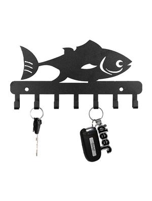 Sehaz Artworks Metel Wall Hooks for keys | 7 Hook Fish Wall Rack Holder for Kitchen Utensil | Hat Rack - 16289595 - Standard Image - 2
