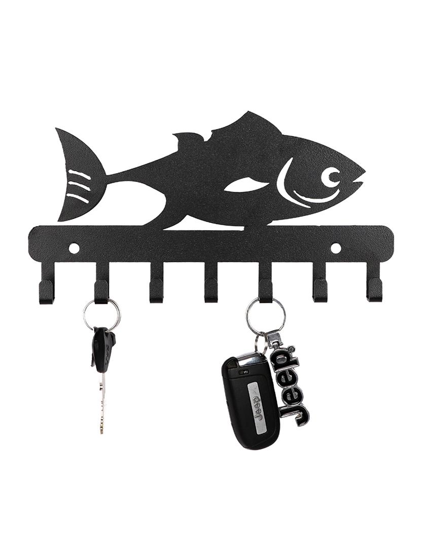 Sehaz Artworks Metel Wall Hooks for keys | 7 Hook Fish Wall Rack Holder for Kitchen Utensil | Hat Rack - 16289595 - Zoom Image - 2