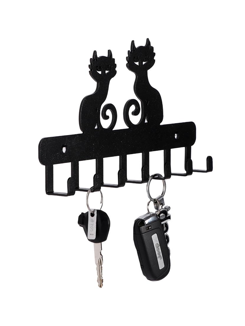 Sehaz Artworks Metel Wall Hooks for keys | 7 Hook Two-cat Wall Rack Holder for Kitchen Utensil | Hat Rack - 16289603 - Zoom Image - 2