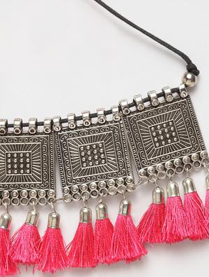 pink choker necklace - 16289623 - Standard Image - 2