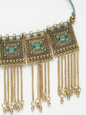 gold metal choker necklace - 16289624 - Standard Image - 2