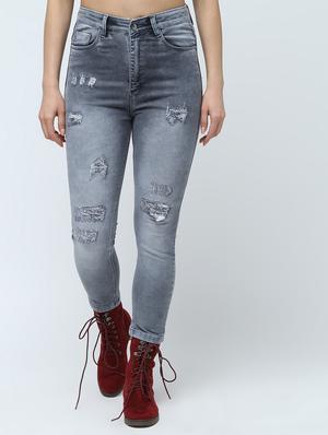 high rise stone washed jeans - 16289699 - Standard Image - 2