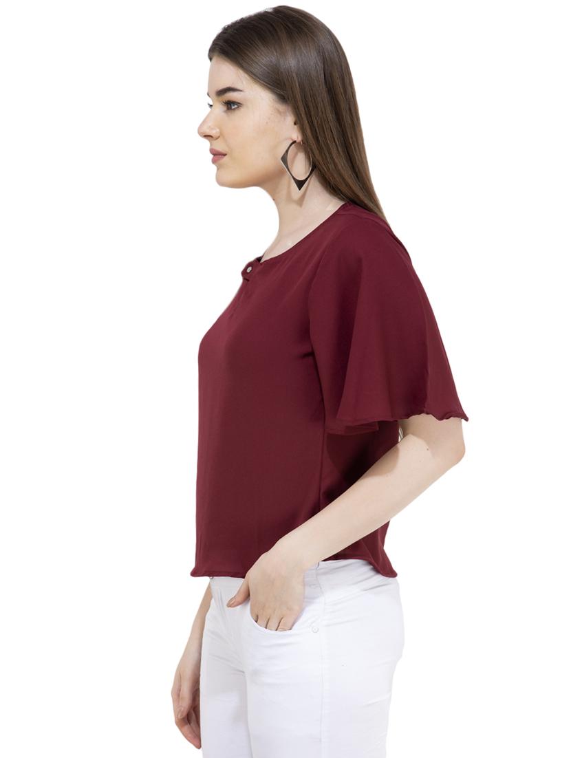 key hole neck short sleeved top - 16289724 - Zoom Image - 2