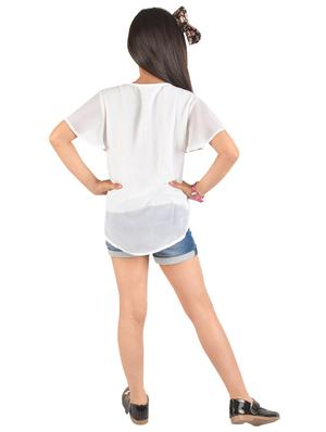 white georgette top - 16290075 - Standard Image - 2