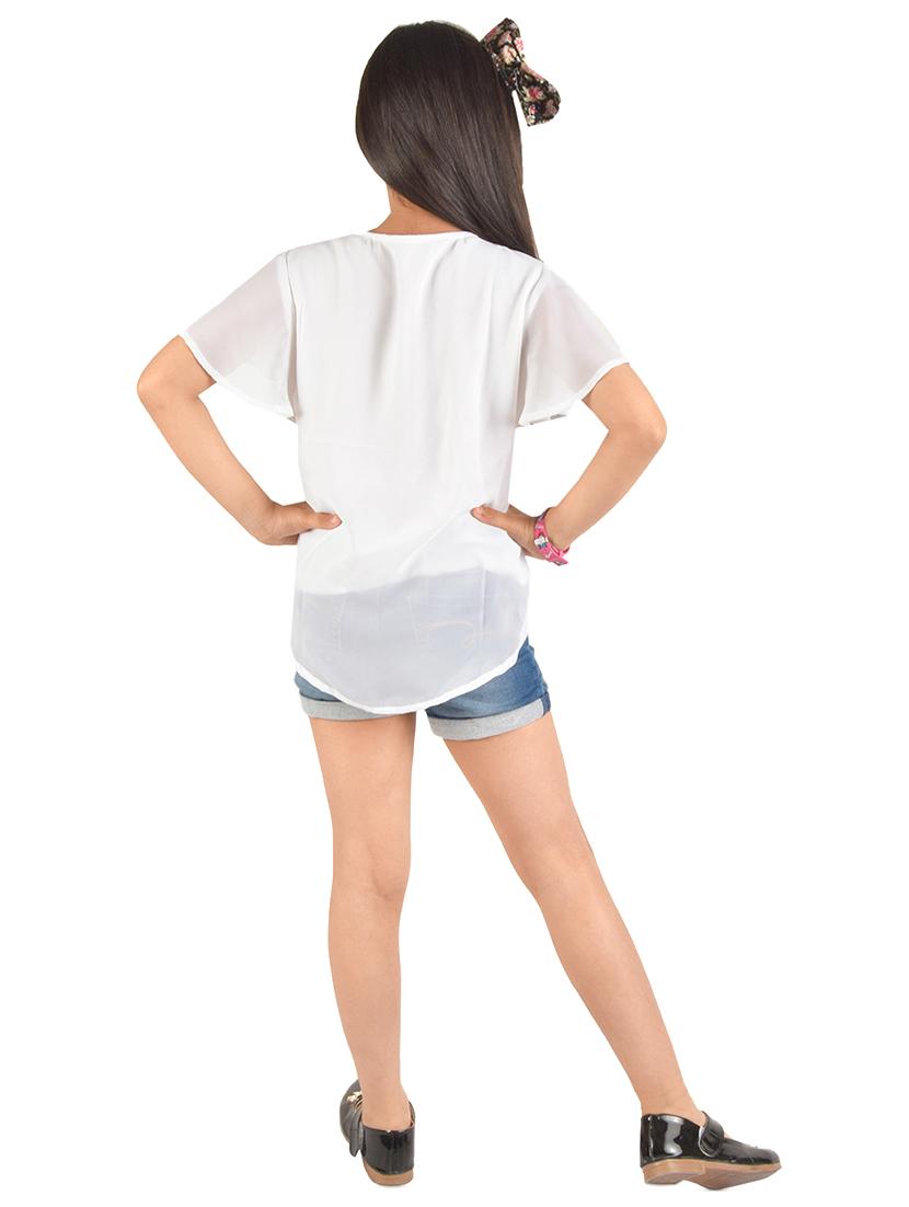 white georgette top - 16290075 - Zoom Image - 2