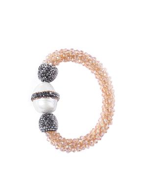 beige brass links bracelet - 16290205 - Standard Image - 2