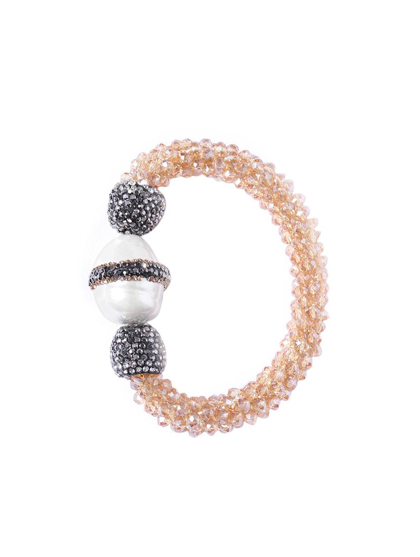 beige brass links bracelet - 16290205 - Zoom Image - 2