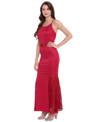 lace panel tie back maxi dress - 16291643 - Standard Image - 2