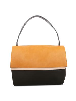 yellow leatherette (pu) regular handbag - 16292182 - Standard Image - 2