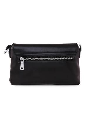 black leatherette (pu) regular sling bag - 16292263 - Standard Image - 2